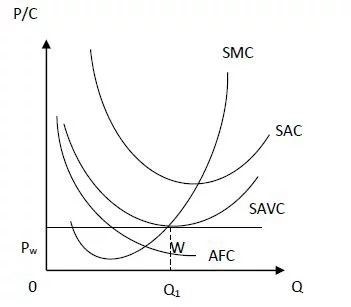 closing down point in short run: perfect competition